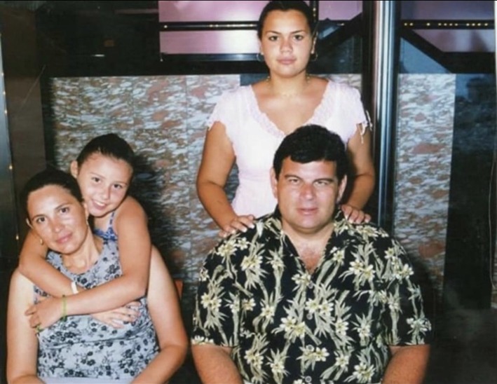 Santiago with Mirna, Stacy, and her sister